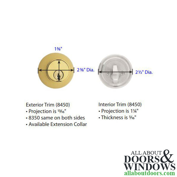 Emtek Single Cylinder Deadbolt - Oil Rubbed Bronze - Polished Brass - Emtek Single Cylinder Deadbolt - Oil Rubbed Bronze - Polished Brass