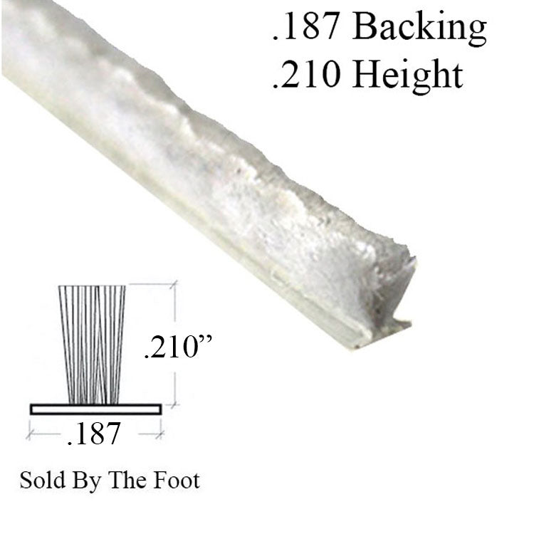 Weatherstrip .187 T-Backing x .210 Fuzzy Pile - Choose Color - Weatherstrip .187 T-Backing x .210 Fuzzy Pile - Choose Color