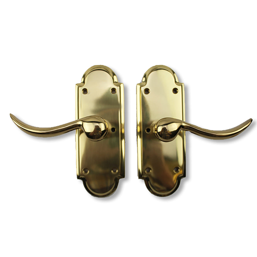 Ashley Norton SR Escutcheon Privacy Set with Churchill Levers - Polished Brass - Ashley Norton SR Escutcheon Privacy Set with Churchill Levers - Polished Brass