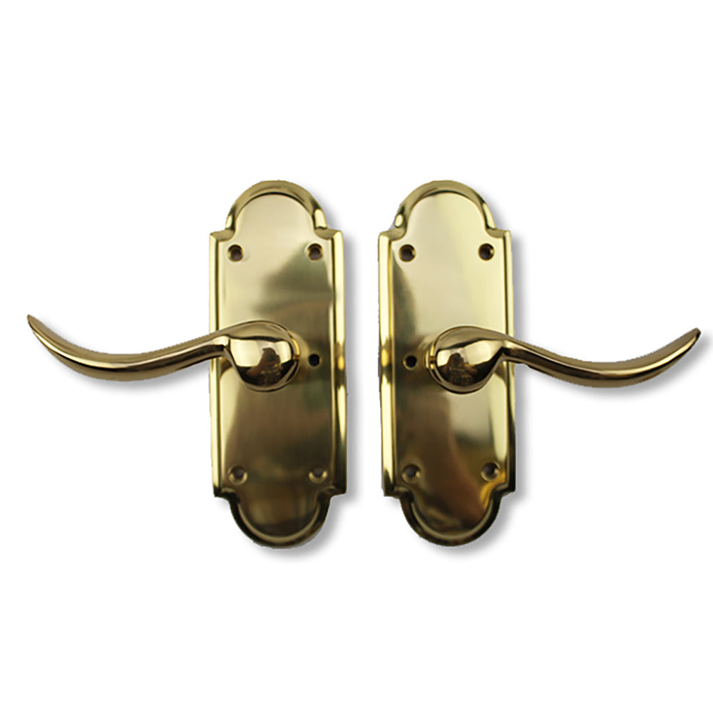 Ashley Norton SR Escutcheon Privacy Set with Churchill Levers - Polished Brass - Ashley Norton SR Escutcheon Privacy Set with Churchill Levers - Polished Brass