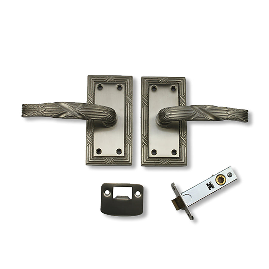 Ashley Norton 8800 Passage Lever Set with Square Escutcheon - Satin Nickel - Ashley Norton 8800 Passage Lever Set with Square Escutcheon - Satin Nickel