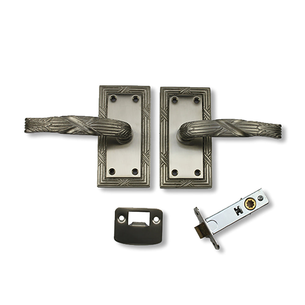 Ashley Norton 8800 Passage Lever Set with Square Escutcheon - Satin Nickel - Ashley Norton 8800 Passage Lever Set with Square Escutcheon - Satin Nickel