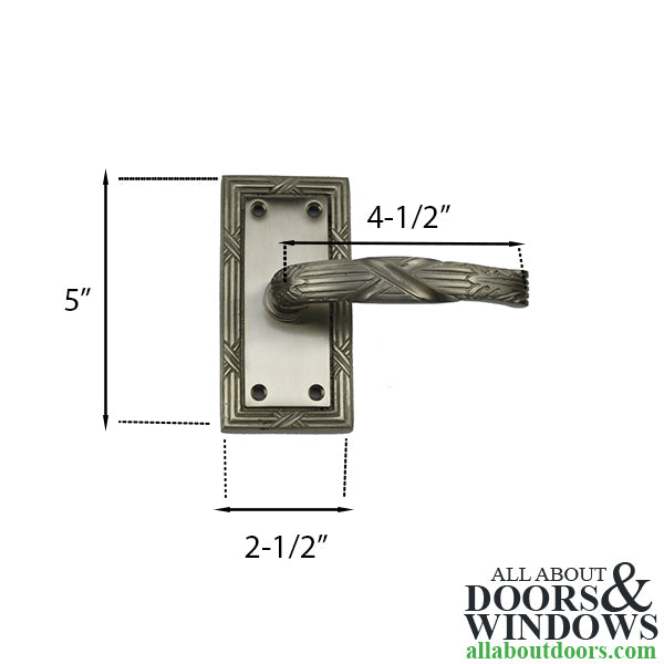 Ashley Norton 8800 Passage Lever Set with Square Escutcheon - Satin Nickel - Ashley Norton 8800 Passage Lever Set with Square Escutcheon - Satin Nickel
