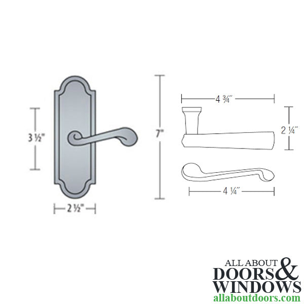 Ashley Norton Shropshire 800 Dummy Lever, Right Handed, with SR Escutcheon - Satin Nickel - Ashley Norton Shropshire 800 Dummy Lever, Right Handed, with SR Escutcheon - Satin Nickel