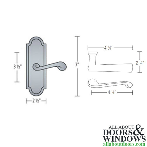 Ashley Norton Shropshire 800 Dummy Lever, Right Handed, with SR Escutcheon - Satin Nickel - Ashley Norton Shropshire 800 Dummy Lever, Right Handed, with SR Escutcheon - Satin Nickel