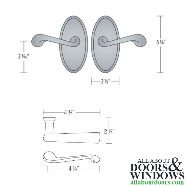 Ashley Norton Shropshire 800 Dummy Lever, Right Handed, with Oval Escutcheon - Dark Bronze - Ashley Norton Shropshire 800 Dummy Lever, Right Handed, with Oval Escutcheon - Dark Bronze