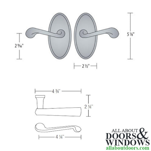 Ashley Norton Shropshire 800 Dummy Lever, Right Handed, with Oval Escutcheon - Dark Bronze - Ashley Norton Shropshire 800 Dummy Lever, Right Handed, with Oval Escutcheon - Dark Bronze