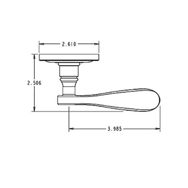5455V Wave Lever, Right Handed - Lifetime Polished Brass - 5455V Wave Lever, Right Handed - Lifetime Polished Brass