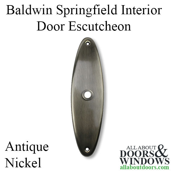 Baldwin Springfield Dummy Interior Door Escutcheon - Antique Nickel - Baldwin Springfield Dummy Interior Door Escutcheon - Antique Nickel