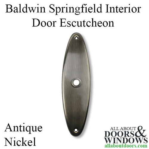 Baldwin Springfield Dummy Interior Door Escutcheon - Antique Nickel - Baldwin Springfield Dummy Interior Door Escutcheon - Antique Nickel