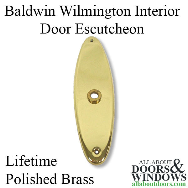 Baldwin Wilmington Interior Escutcheon with Knob Hole, Half Pair - Lifetime Polished Brass - Baldwin Wilmington Interior Escutcheon with Knob Hole, Half Pair - Lifetime Polished Brass