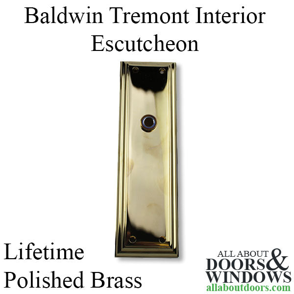 Baldwin Tremont Interior Escutcheon with Knob Hole, Half Pair - Lifetime Polished Brass - Baldwin Tremont Interior Escutcheon with Knob Hole, Half Pair - Lifetime Polished Brass
