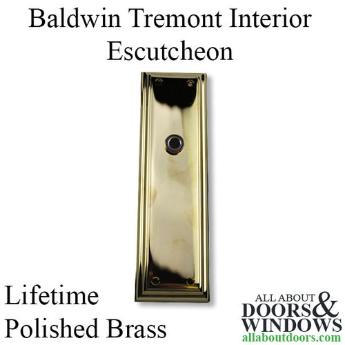 Baldwin Tremont Interior Escutcheon with Knob Hole, Half Pair - Lifetime Polished Brass - Baldwin Tremont Interior Escutcheon with Knob Hole, Half Pair - Lifetime Polished Brass
