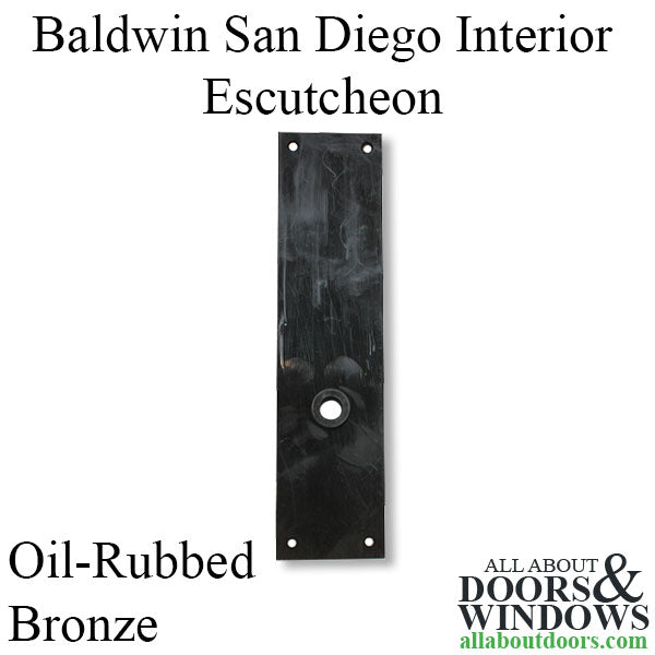 Baldwin San Diego Interior Escutcheon with Knob Hole, Half Pair - Oil-Rubbed Bronze - Baldwin San Diego Interior Escutcheon with Knob Hole, Half Pair - Oil-Rubbed Bronze
