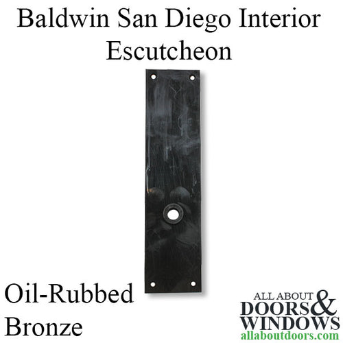 Baldwin San Diego Interior Escutcheon with Knob Hole, Half Pair - Oil-Rubbed Bronze - Baldwin San Diego Interior Escutcheon with Knob Hole, Half Pair - Oil-Rubbed Bronze