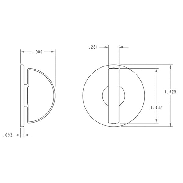 Baldwin 6750 Series Round Turnpiece - Antique Nickel - Baldwin 6750 Series Round Turnpiece - Antique Nickel