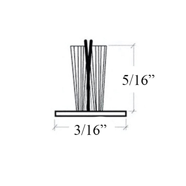 Weatherstrip - .187 T-Backing x .310 Fuzzy Pile, with Fin Seal - Choose Color - Weatherstrip - .187 T-Backing x .310 Fuzzy Pile, with Fin Seal - Choose Color