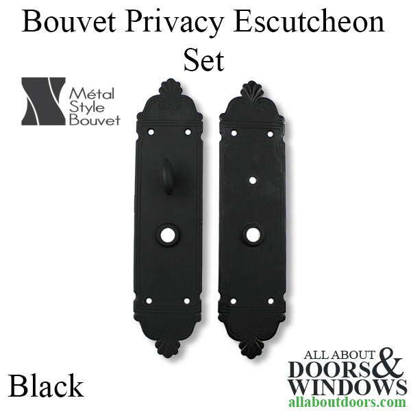 Bouvet 2601 Privacy Escutcheon Set, Minus Handles - Black - Bouvet 2601 Privacy Escutcheon Set, Minus Handles - Black