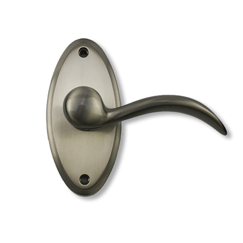 Ashley Norton Oval Escutcheon with Churchill Lever, Passage Function, Right Handed - Satin Nickel - Ashley Norton Oval Escutcheon with Churchill Lever, Passage Function, Right Handed - Satin Nickel