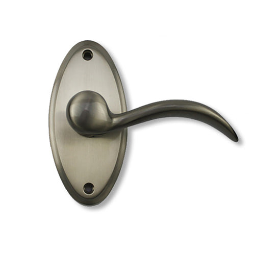 Ashley Norton Oval Escutcheon with Churchill Lever, Passage Function, Right Handed - Satin Nickel - Ashley Norton Oval Escutcheon with Churchill Lever, Passage Function, Right Handed - Satin Nickel