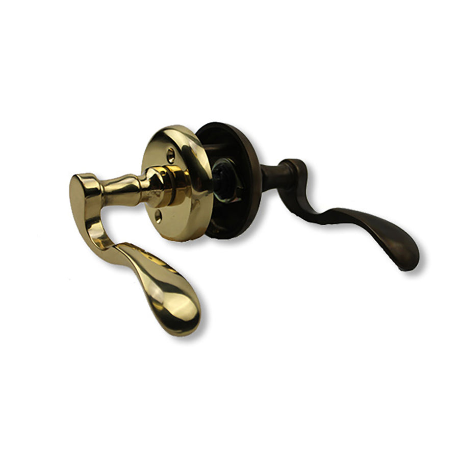 Ashley Norton Chester Full Dummy Lever Set, Left Handed, Split Finish - Light Oil Rubbed Bronze and Polished Brass - Ashley Norton Chester Full Dummy Lever Set, Left Handed, Split Finish - Light Oil Rubbed Bronze and Polished Brass