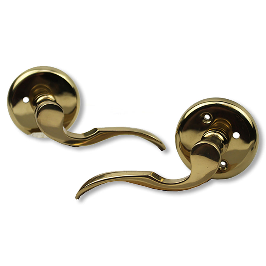 Ashley Norton Chester Privacy Lever Set, Right Handed - Polished Brass - Ashley Norton Chester Privacy Lever Set, Right Handed - Polished Brass