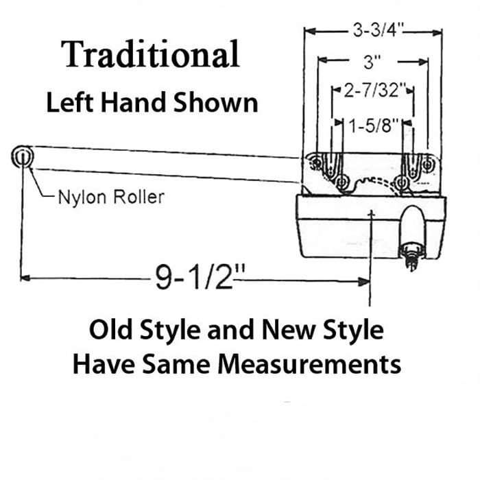 Truth 15.31 Traditional 9-1/2 Straight Arm Casement Operator-CHOOSE COLOR - Truth 15.31 Traditional 9-1/2 Straight Arm Casement Operator-CHOOSE COLOR