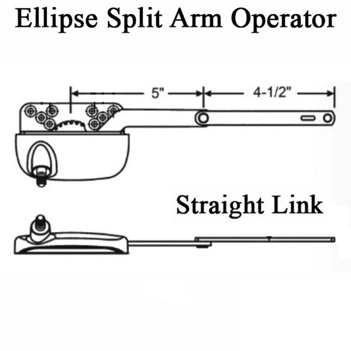 Truth 15.30 Ellipse Split Arm Operator, Straight 4-1/2