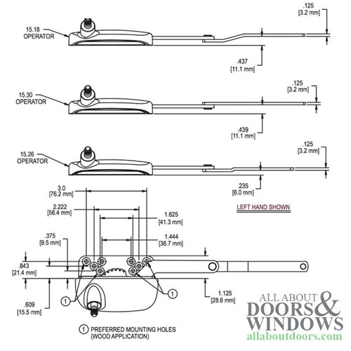 Truth 15.30 Ellipse Split Arm Operator, Straight 4-1/2