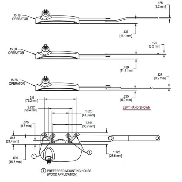 Truth 15.30 Ellipse Split Arm Operator, Straight 4-1/2