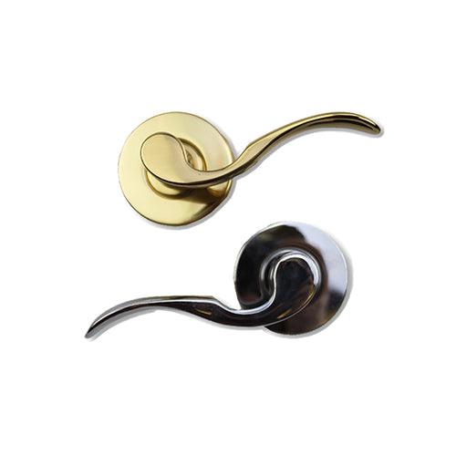 Ashley Norton Chesterfield Passage Lever Set, Right Handed, Split Finish - Polished Brass and Chrome - Ashley Norton Chesterfield Passage Lever Set, Right Handed, Split Finish - Polished Brass and Chrome