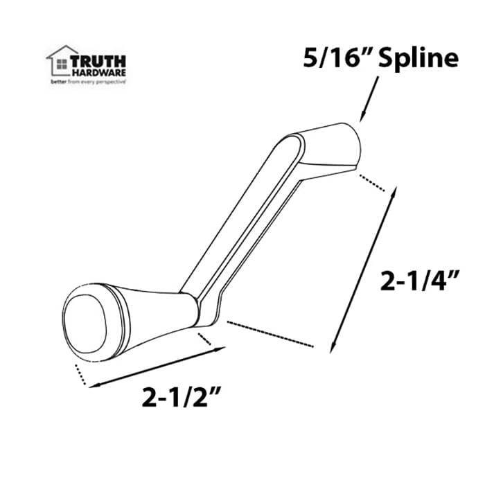 Truth 11403 ADA Crank Handle for Casement Window, 5/16
