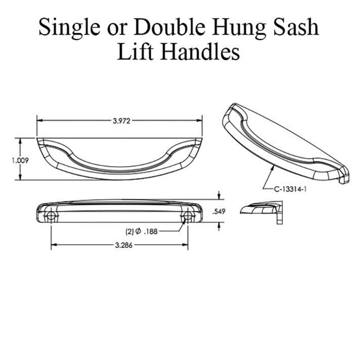 Inspirations™ Single or Double Hung Sash Lift Handles - Choose Color - Inspirations™ Single or Double Hung Sash Lift Handles - Choose Color