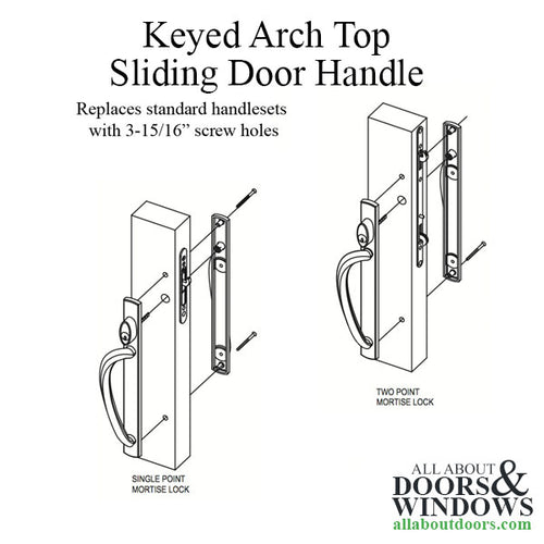 Amesbury Truth Signature Series Handle Set with Arch Top for Sliding Patio Doors - Amesbury Truth Signature Series Handle Set with Arch Top for Sliding Patio Doors