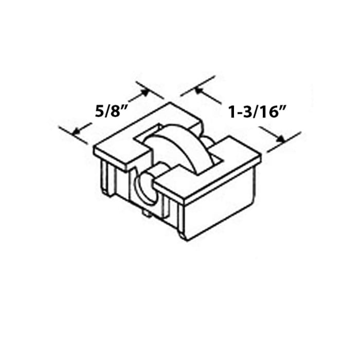 Jordan Sliding Window Roller, Plastic Housing Brass Wheel - Jordan Sliding Window Roller, Plastic Housing Brass Wheel