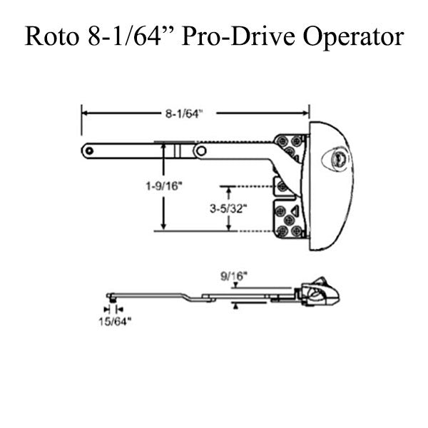 Roto Pro Drive Stainless Steel Split Arm RH Vinyl Window Operator - Roto Pro Drive Stainless Steel Split Arm RH Vinyl Window Operator