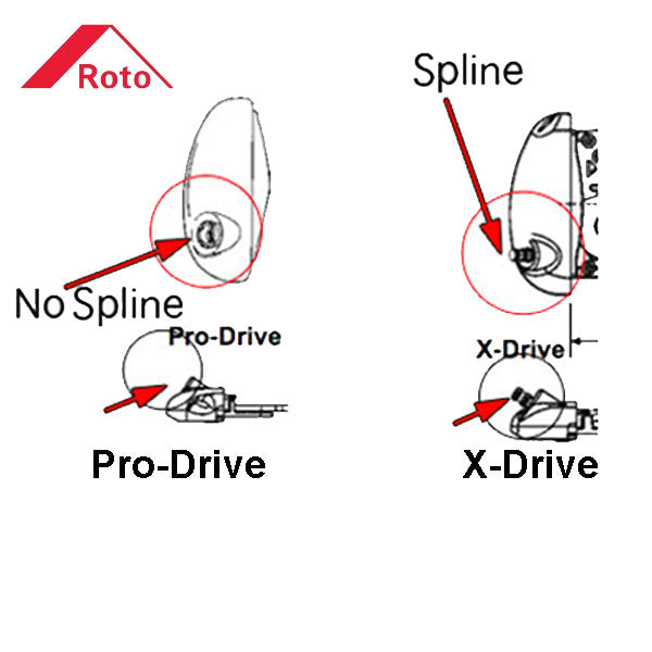 Roto Pro Drive Stainless Steel Split Arm RH Vinyl Window Operator - Roto Pro Drive Stainless Steel Split Arm RH Vinyl Window Operator