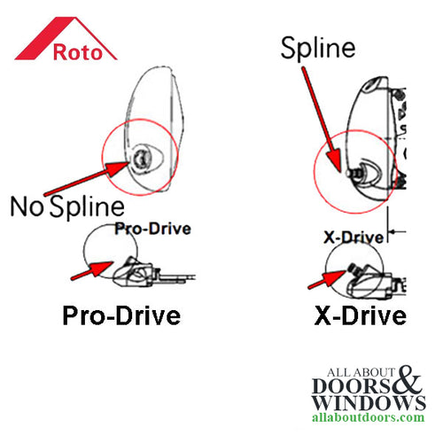 Roto Pro Drive Stainless Steel Split Arm RH Vinyl Window Operator - Roto Pro Drive Stainless Steel Split Arm RH Vinyl Window Operator