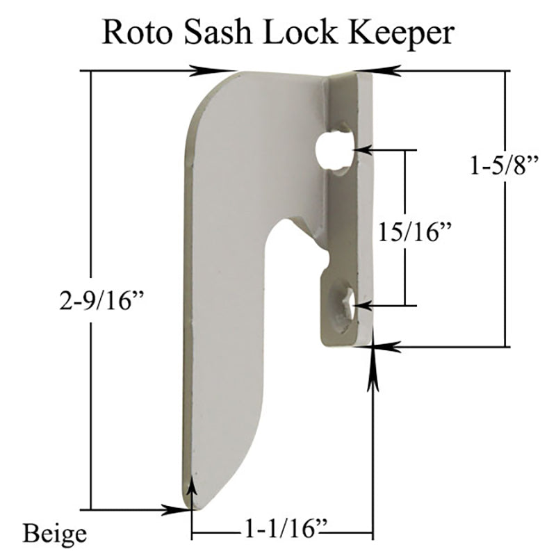 Roto Casement Sash Lock Hook, G5 Flange Striker, RH CRS - Roto Casement Sash Lock Hook, G5 Flange Striker, RH CRS