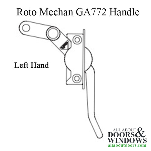 Roto Mechan GA722  Casement Sash Lock Handle Left Hand - Roto Mechan GA722  Casement Sash Lock Handle Left Hand