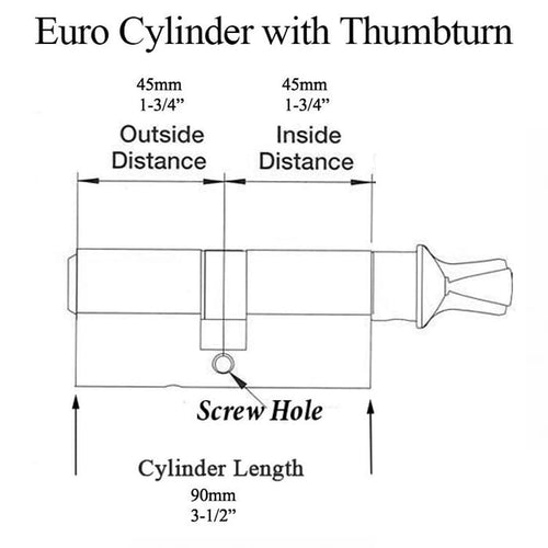 45/45 Euro Profile Cylinder with oval knob, Y1 keyway - 45/45 Euro Profile Cylinder with oval knob, Y1 keyway