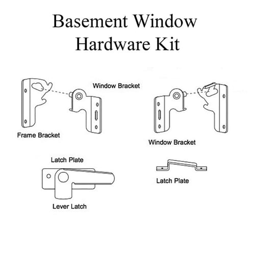Weather Shield Visions 2000 Basement window 6 Piece Hardware Kit - Weather Shield Visions 2000 Basement window 6 Piece Hardware Kit