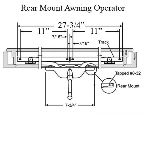 Truth 22.19  Dual Arm, Rear mount, Pivot Shoe Awning Operator - Truth 22.19  Dual Arm, Rear mount, Pivot Shoe Awning Operator