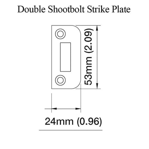 HOPPE Shootbolt Strike Plate Double Shootbolt Stainless Steel - HOPPE Shootbolt Strike Plate Double Shootbolt Stainless Steel