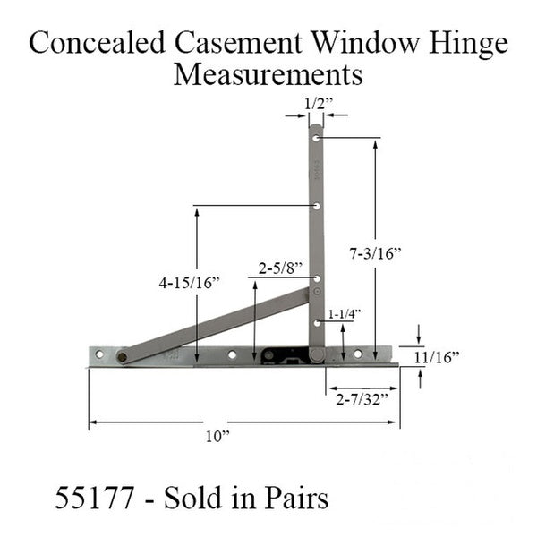 Truth 14.77 series Egress Casement window hinge & arm kit  2-9/32