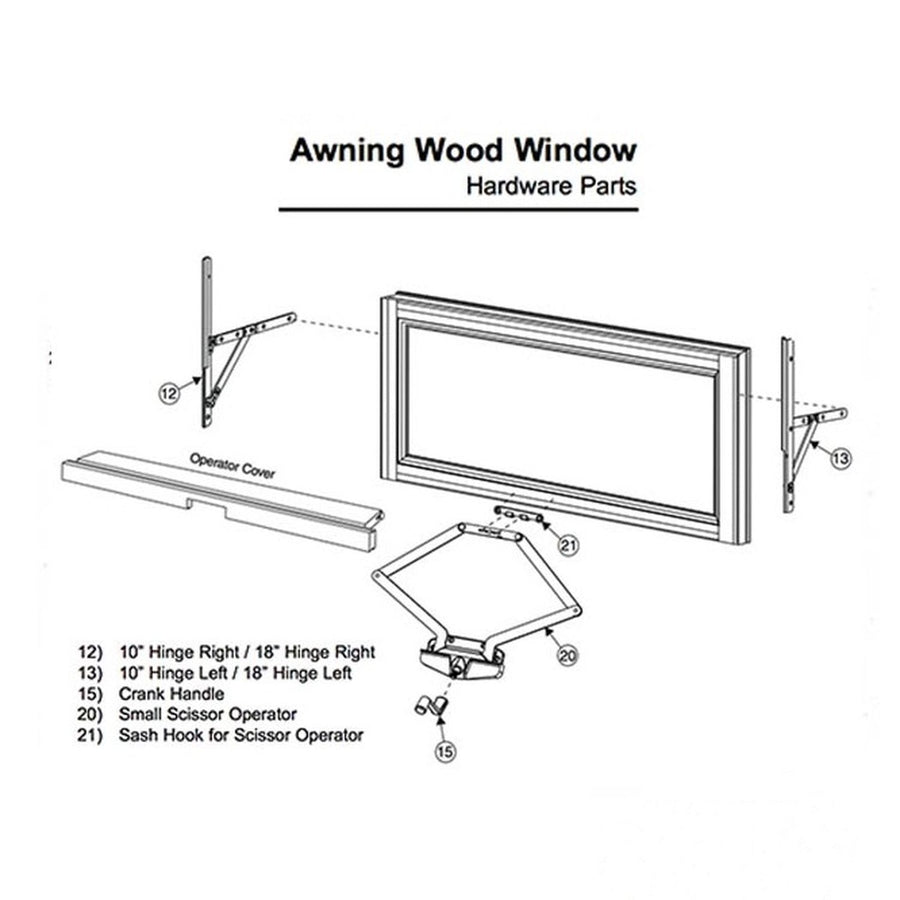 Truth 13.16 Awning Window Hinge and Track, Pairs 22
