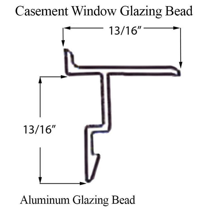 Weathershield Casement Window Glazing Bead, Misc. Shape, Aluminum, White - Discontinued - Weathershield Casement Window Glazing Bead, Misc. Shape, Aluminum, White - Discontinued