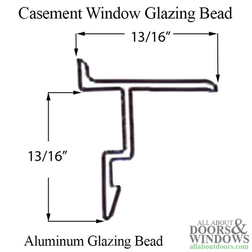 Weathershield Casement Window Glazing Bead, Misc. Shape, Aluminum, White - Discontinued - Weathershield Casement Window Glazing Bead, Misc. Shape, Aluminum, White - Discontinued