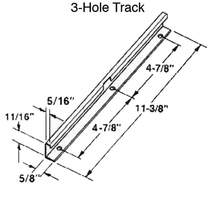 Amesbury Truth 3 Hole Casement Window Track 11.75 Inch Length - Amesbury Truth 3 Hole Casement Window Track 11.75 Inch Length