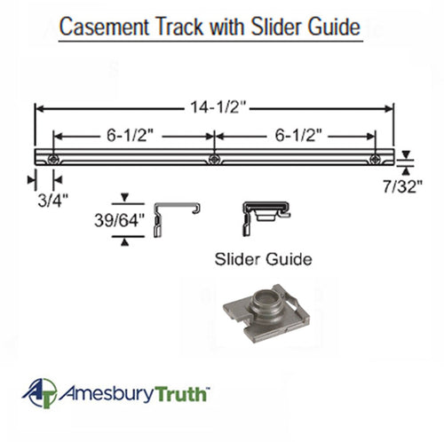 Truth 11576.00.0520 Maxim Encore Casement Track and Slider Guide - Stainless Steel - Truth 11576.00.0520 Maxim Encore Casement Track and Slider Guide - Stainless Steel